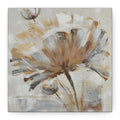 Neutral Floral Canvas Wall Art — Abstract Beige Flower Stretched Canvas
