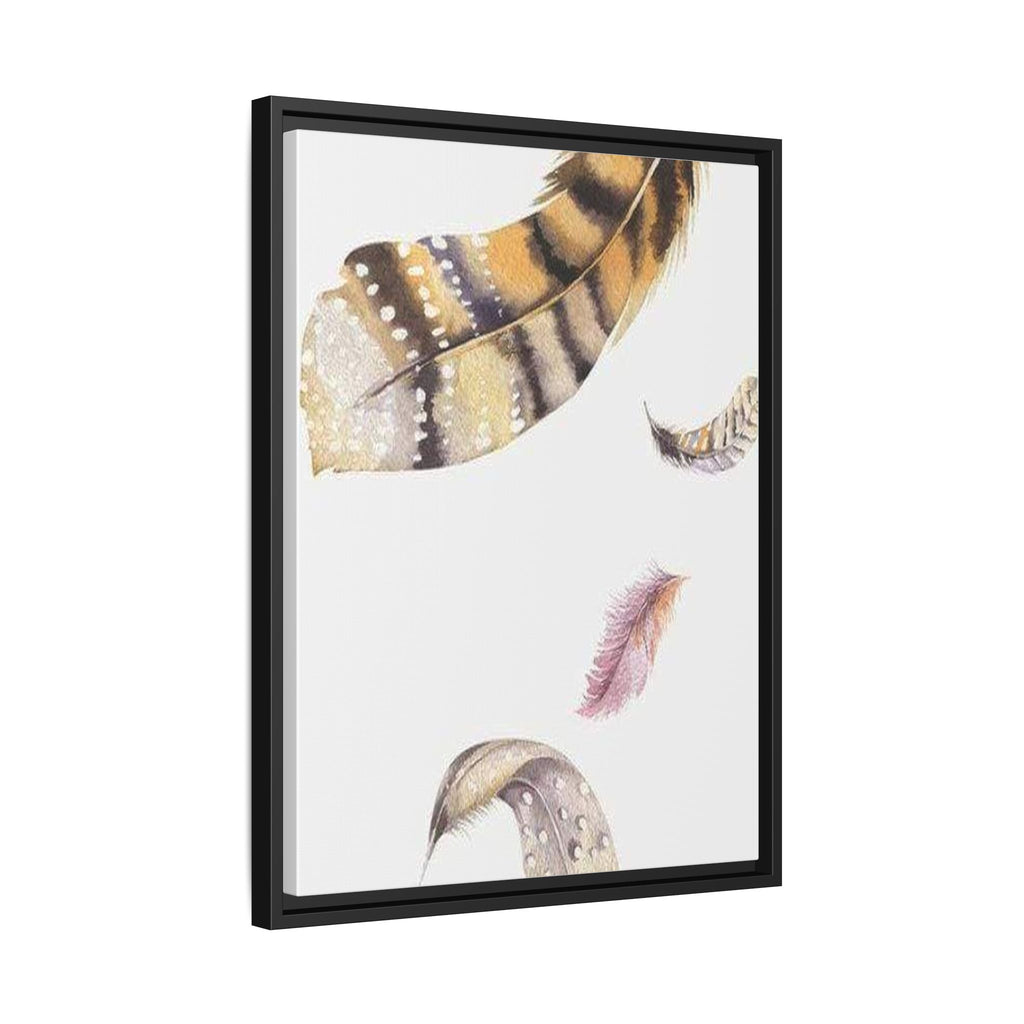 Feather Watercolor Matte Canvas Print — Framed Wall Art