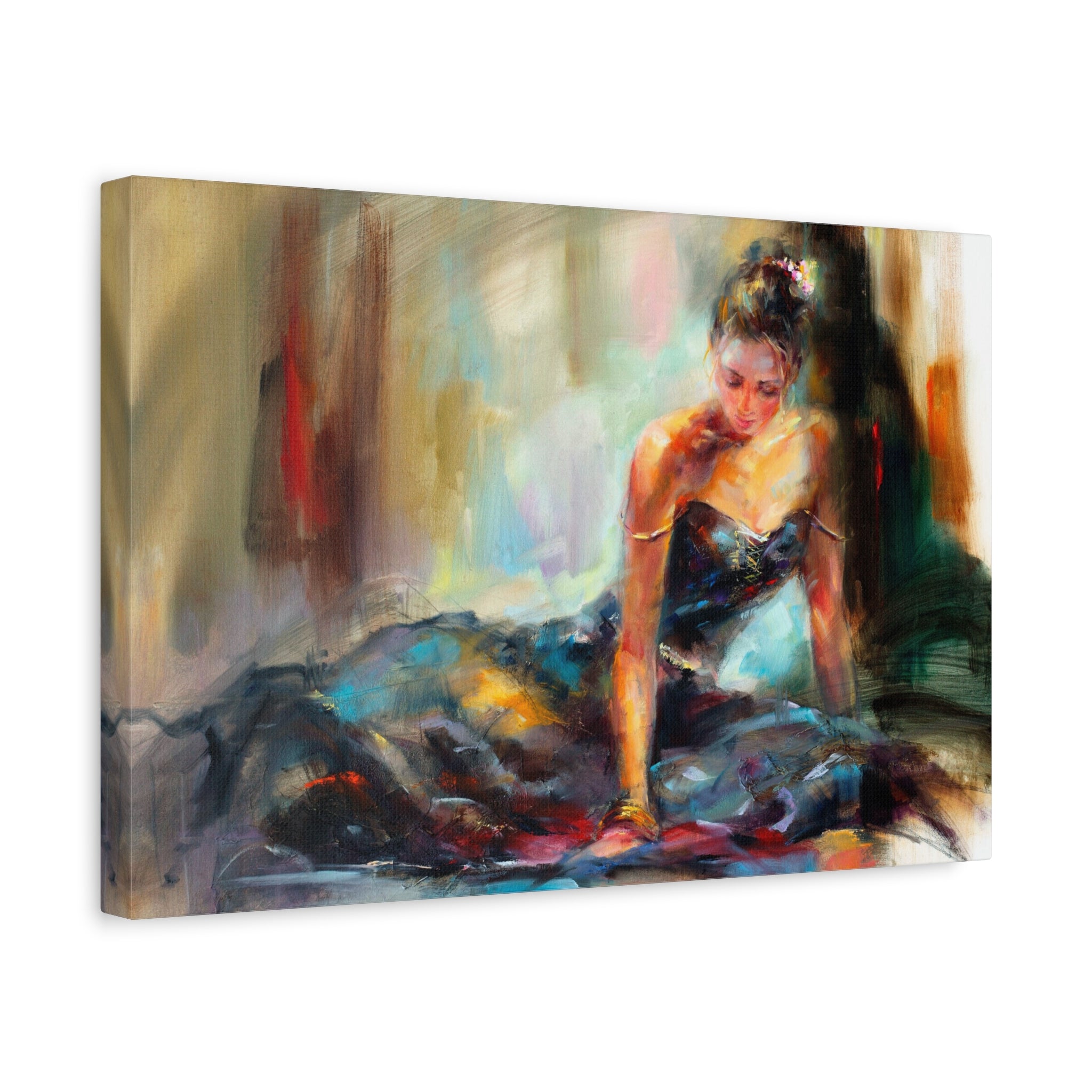 Impressionist Ballerina Canvas Art — Matte Stretched Wall Painting 