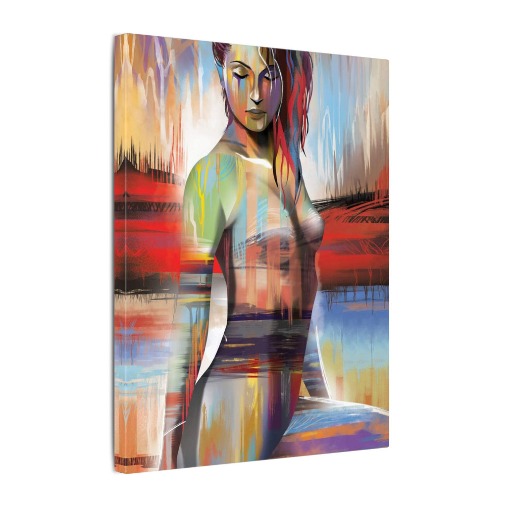 Abstract Colorful Woman Matte Canvas Print — Modern Figurative Wall Art 