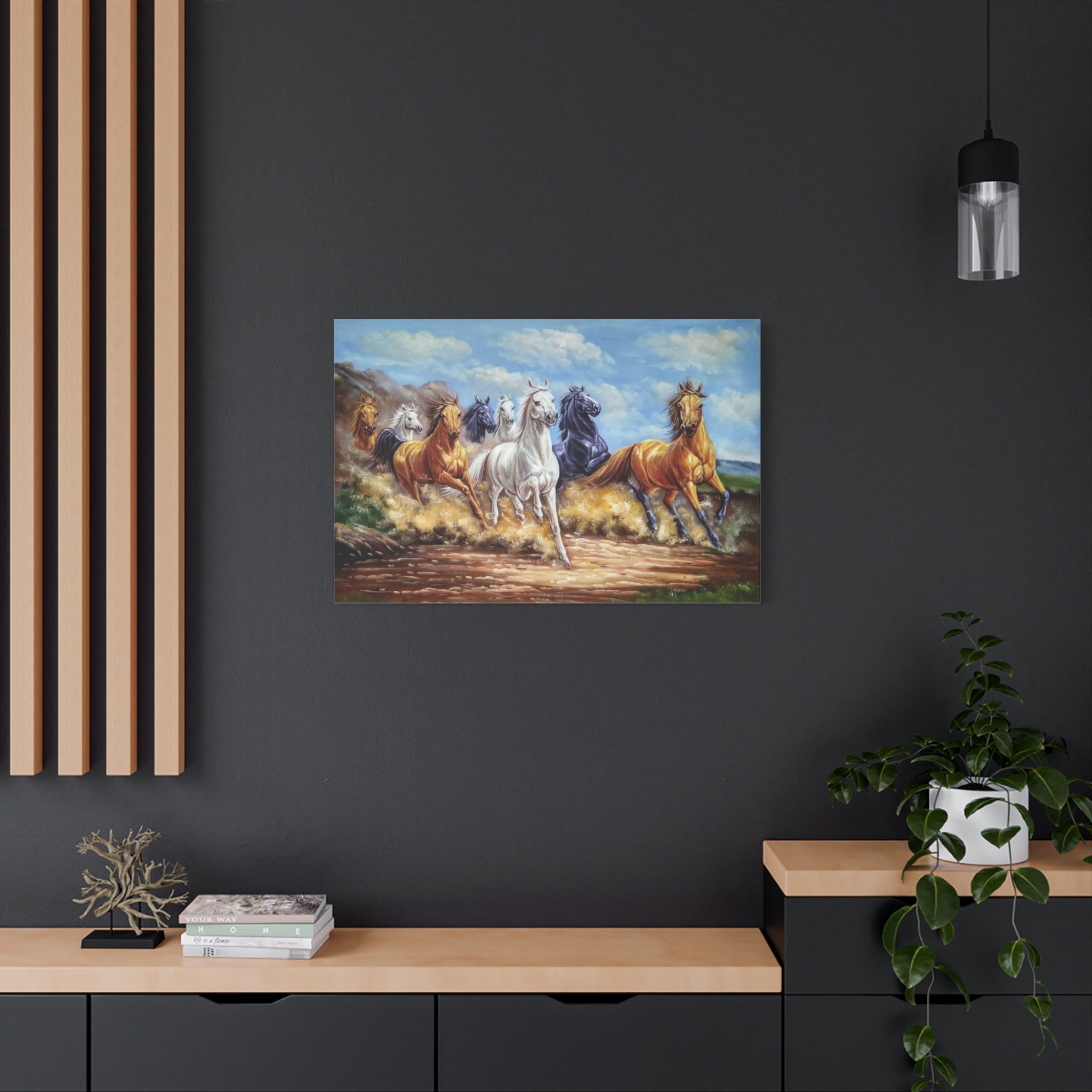 Running Horses Matte Canvas Wall Art — Stretched 1.25" 