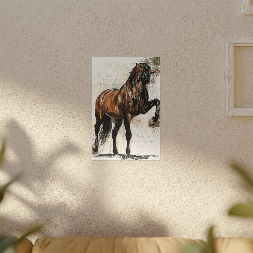 Horse Canvas Wall Art — Brown Stallion Matte Stretched Canvas 
