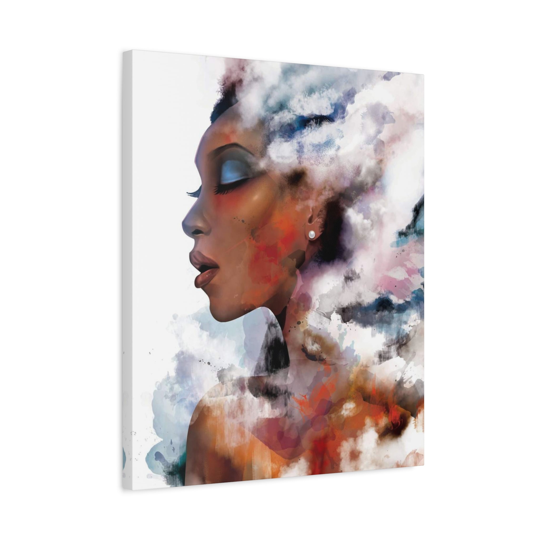 Abstract Portrait Canvas - Dreamy Woman Watercolor Wall Art