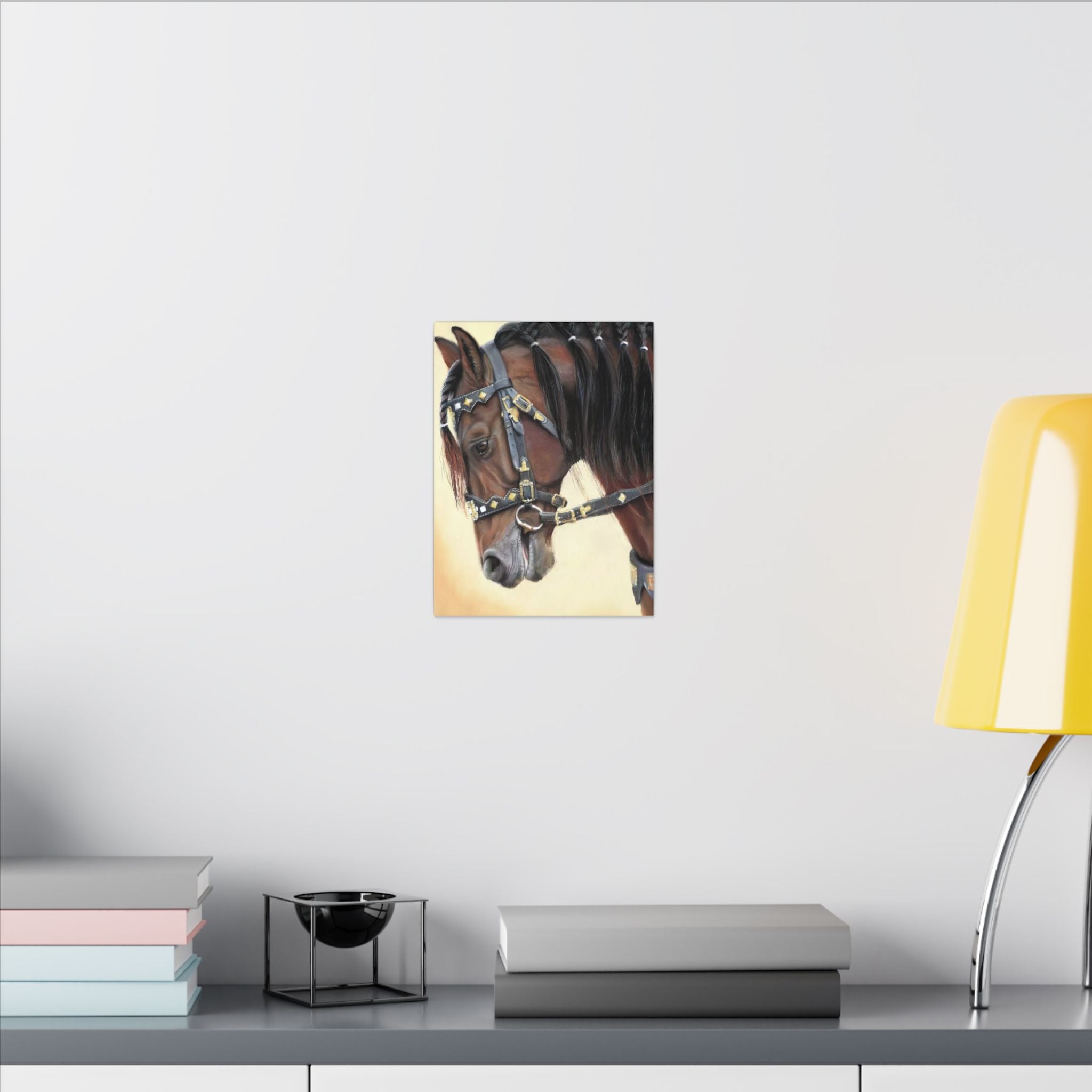 Horse Portrait Canvas Print — Elegant Bridle Art for Home & Stable Decor 
