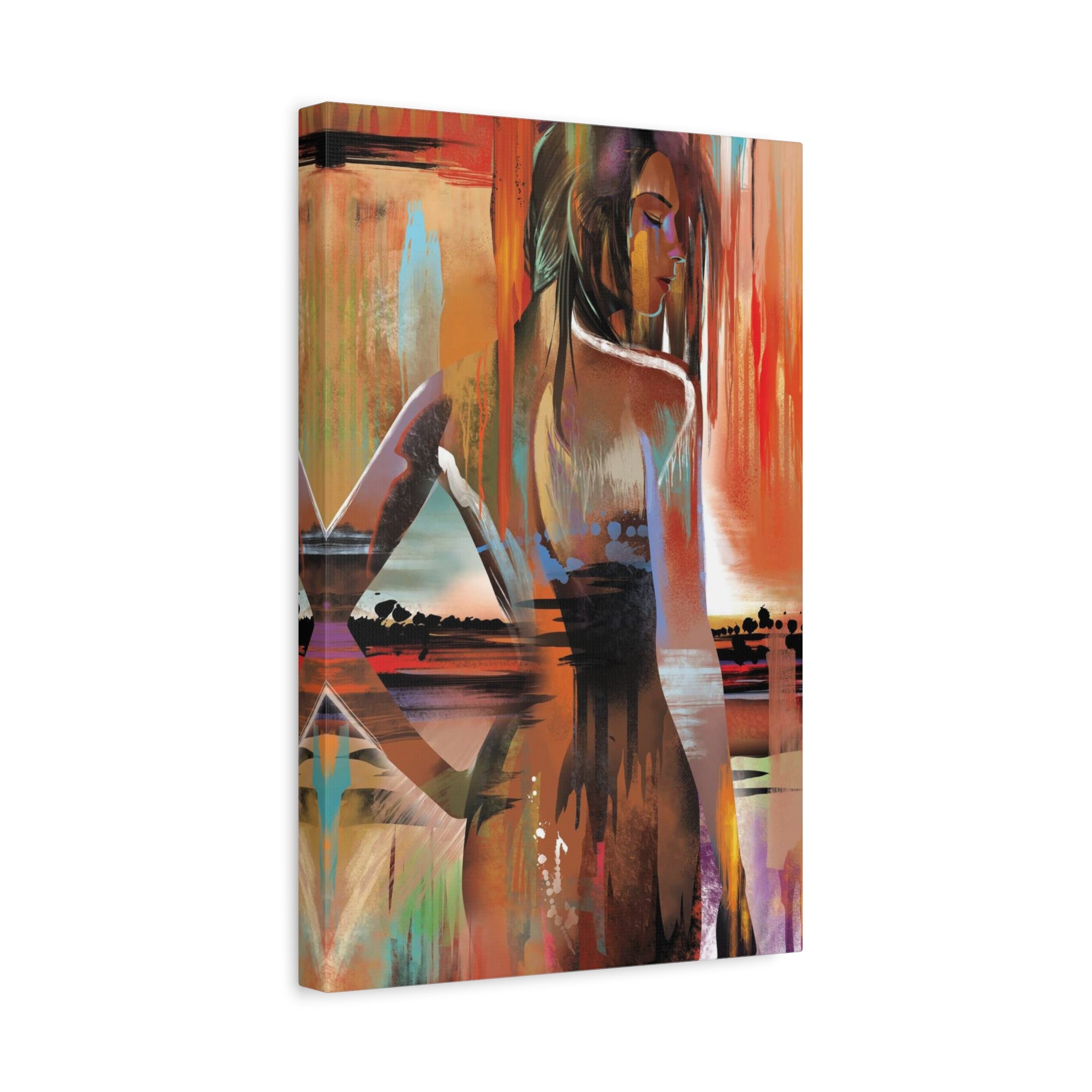 Abstract Woman Portrait Matte Canvas - Stretched 1.25" 