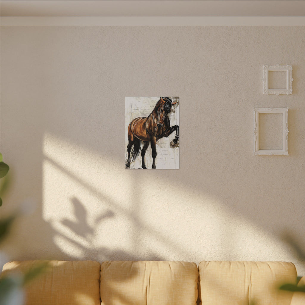 Horse Canvas Wall Art — Brown Stallion Matte Stretched Canvas 