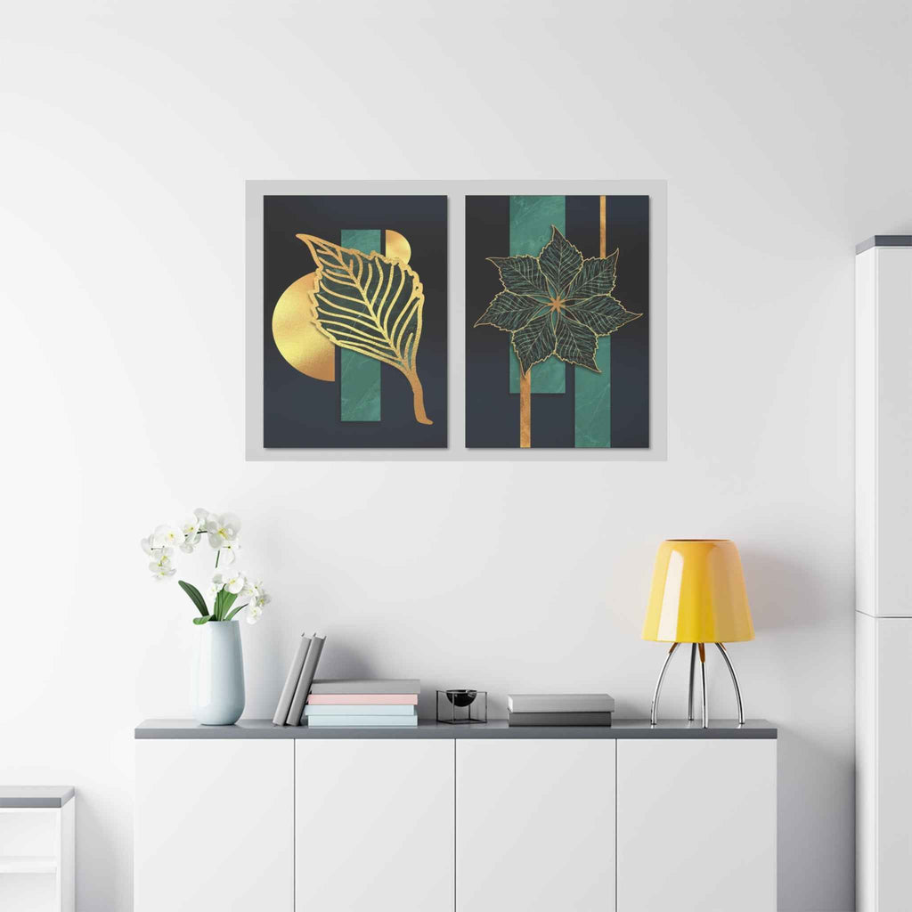 Gold Leaf Wall Art - Botanical Abstract Prints
