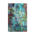 Abstract Teal and Gold Canvas Art - Stretched Matte Wall Decor - TheKaraHan