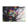 Abstract Color Splash Face — Matte Stretched Canvas Wall Art