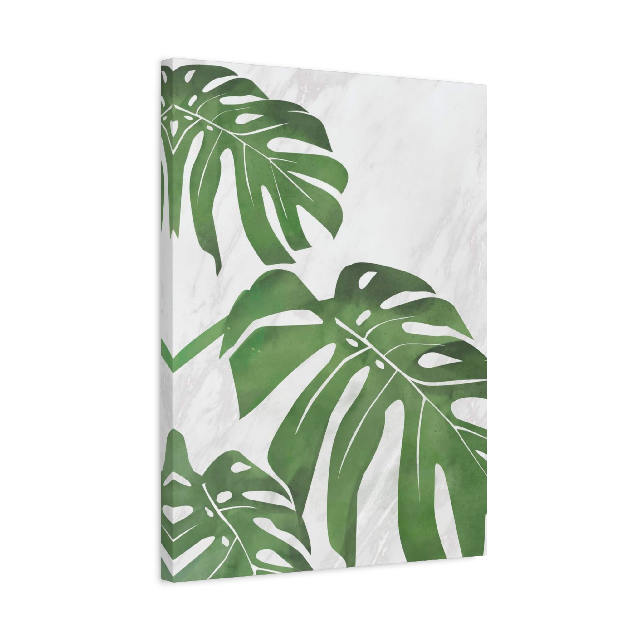 Monstera Marble Wall Art Canvas 