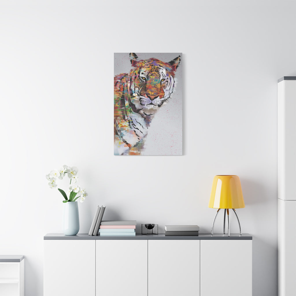 Color Splash Tiger Matte Canvas Wall Art – Stretched 1.25" 