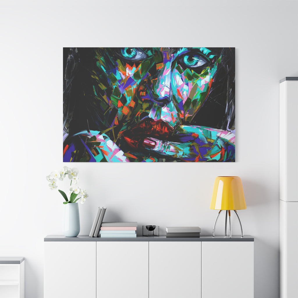 Colorful Abstract Woman Portrait Canvas — Modern Pop Art Wall Decor - TheKaraHan