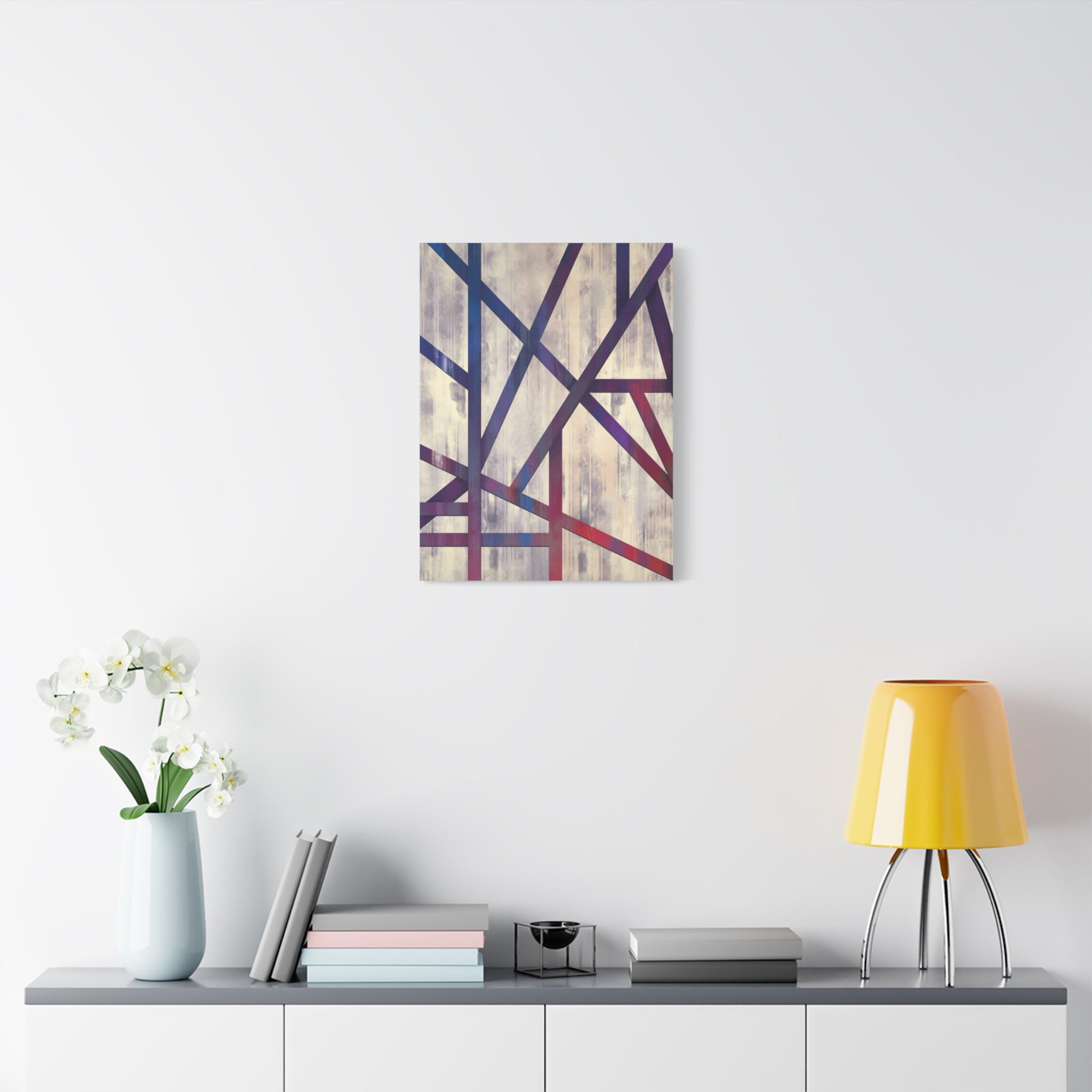 Abstract Geometric Matte Canvas Art – Stretched Wall Decor 