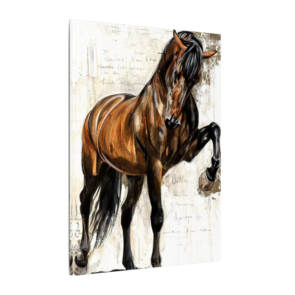 Horse Canvas Wall Art — Brown Stallion Matte Stretched Canvas 