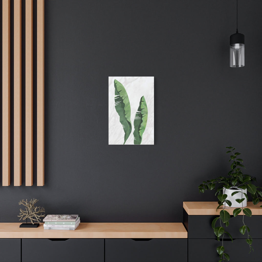 Banana Leaf Botanical Canvas Wall Art - Matte Stretched 1.25"