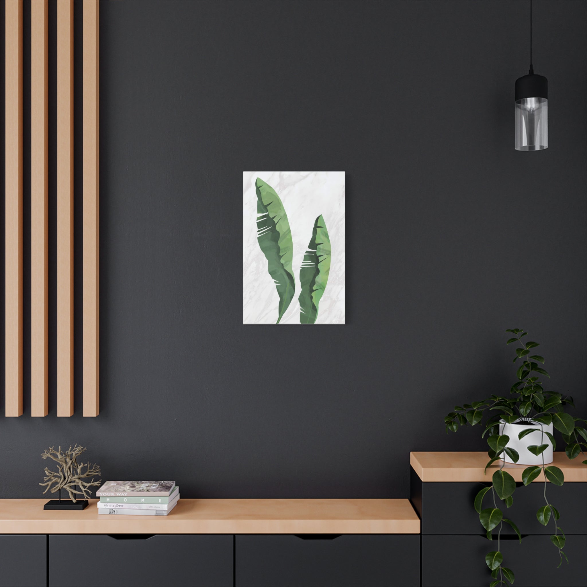 Banana Leaf Botanical Canvas Wall Art - Matte Stretched 1.25"