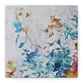 Floral Watercolor Canvas Wall Art — Abstract Blue & Teal Botanical Print