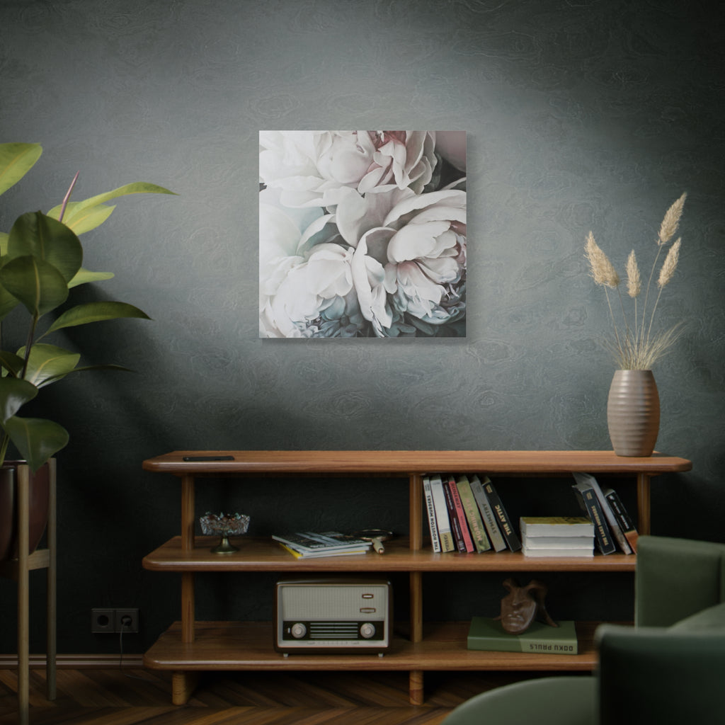 Soft Peony Blooms Canvas Wall Art — Matte Stretched 1.25"