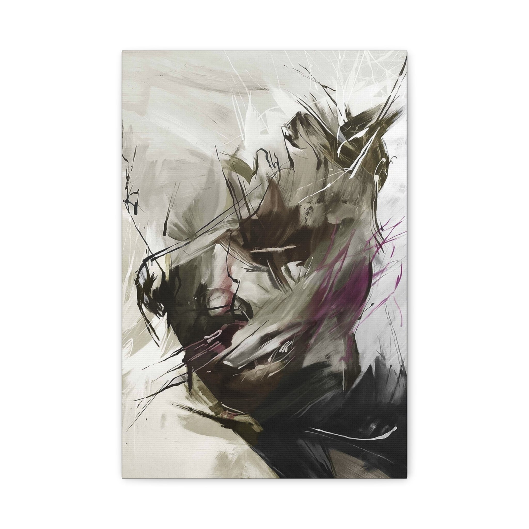 Abstract Expressionist Portrait Canvas — Matte Stretched Wall Art 