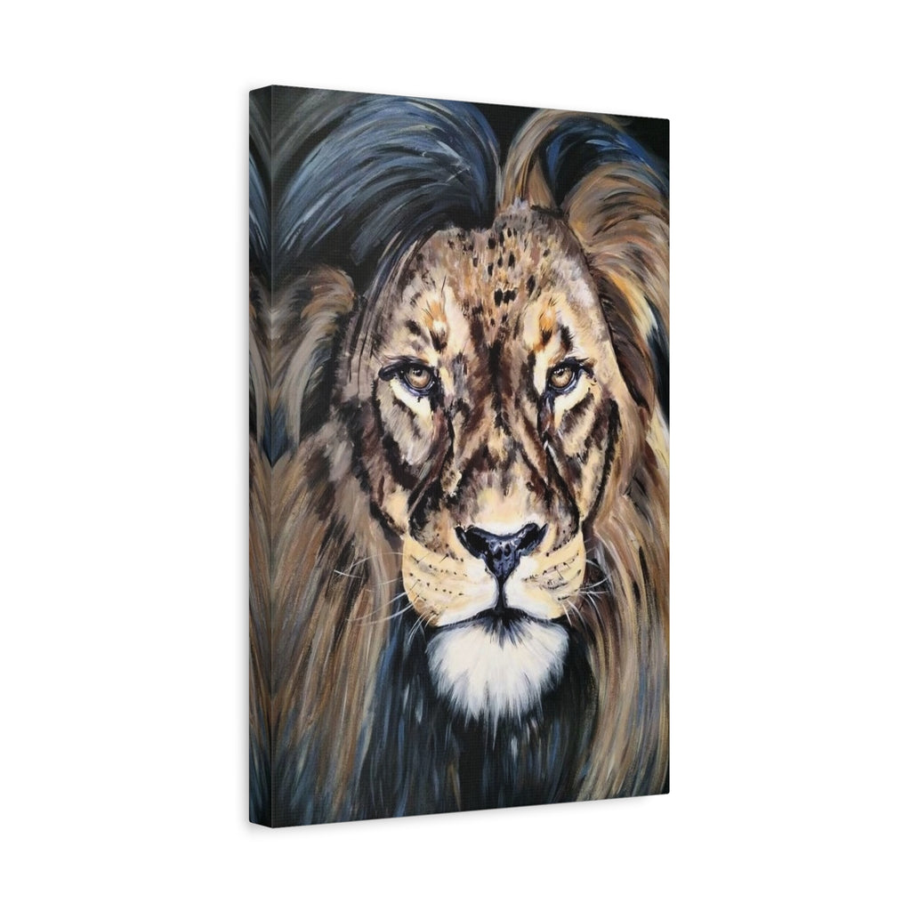 Lion Portrait Matte Canvas Wall Art — Stretched 1.25" 