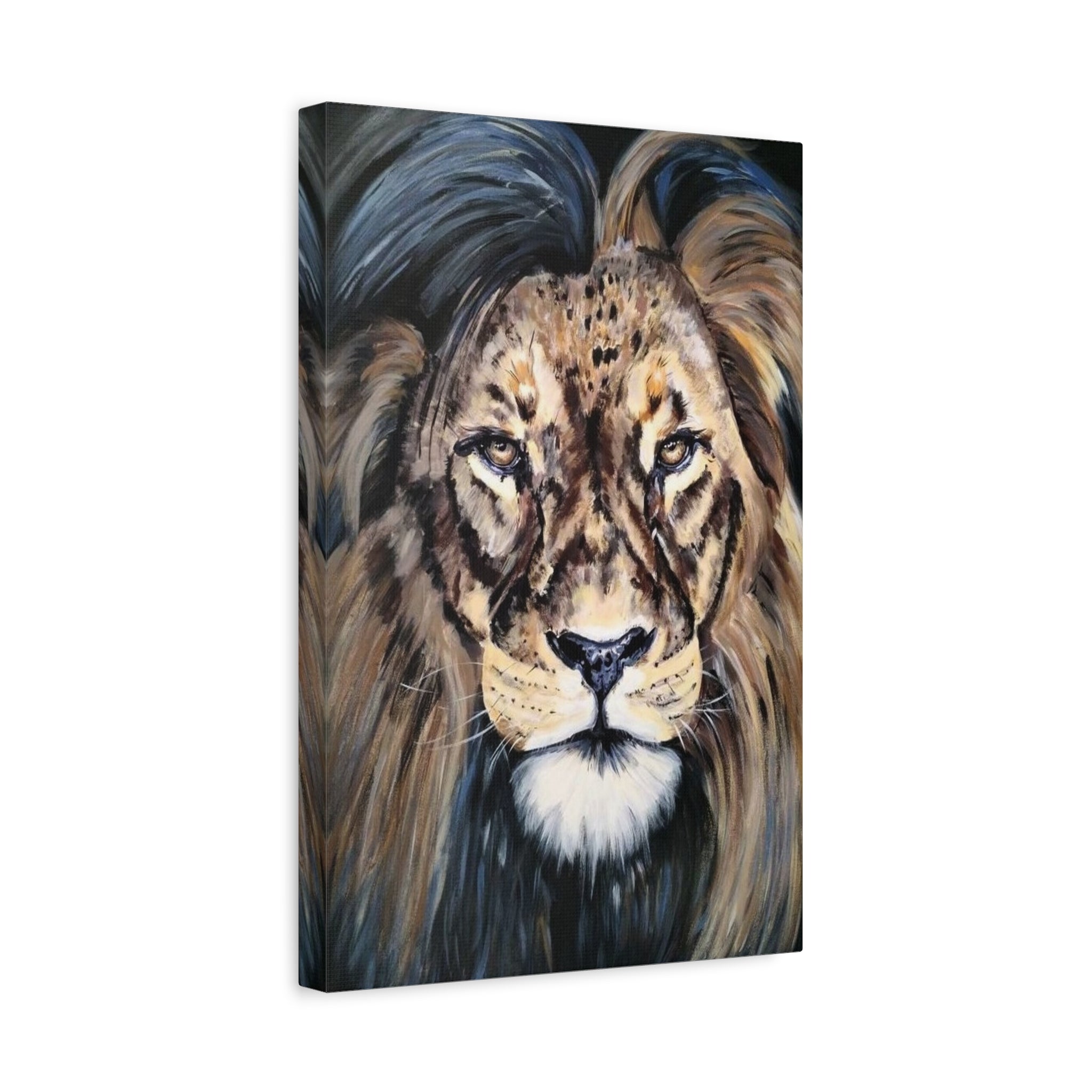 Lion Portrait Matte Canvas Wall Art — Stretched 1.25" 