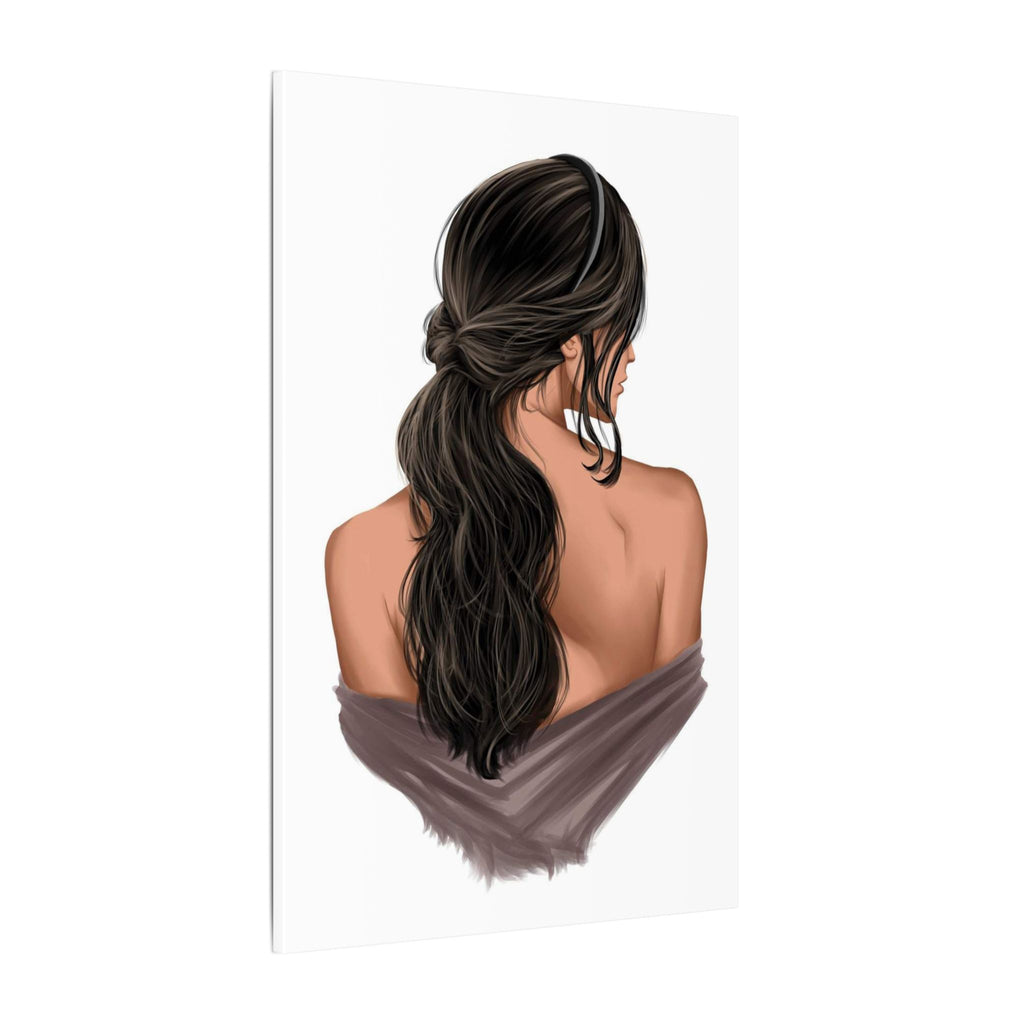 Portrait Canvas Print — Woman Back View with Loose Ponytail 