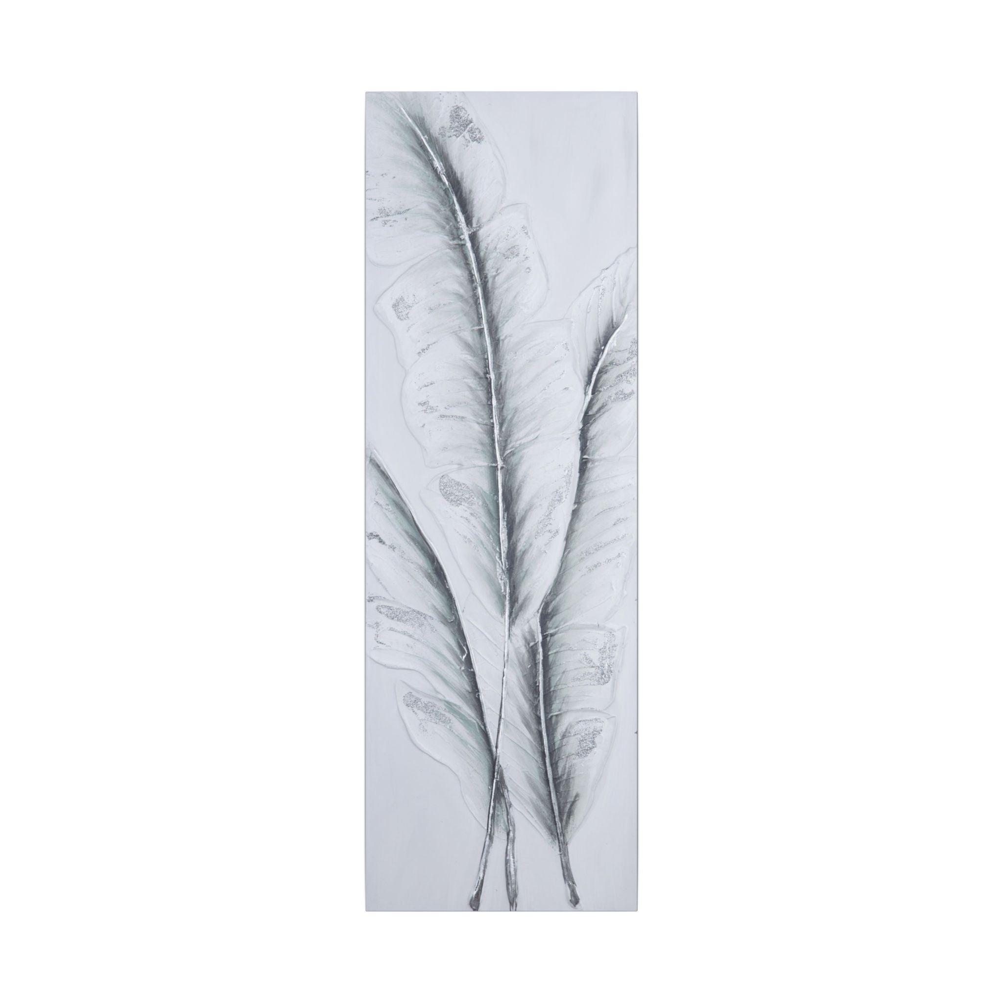 Feather Trio Matte Canvas Print - Minimal Botanical Wall Art 