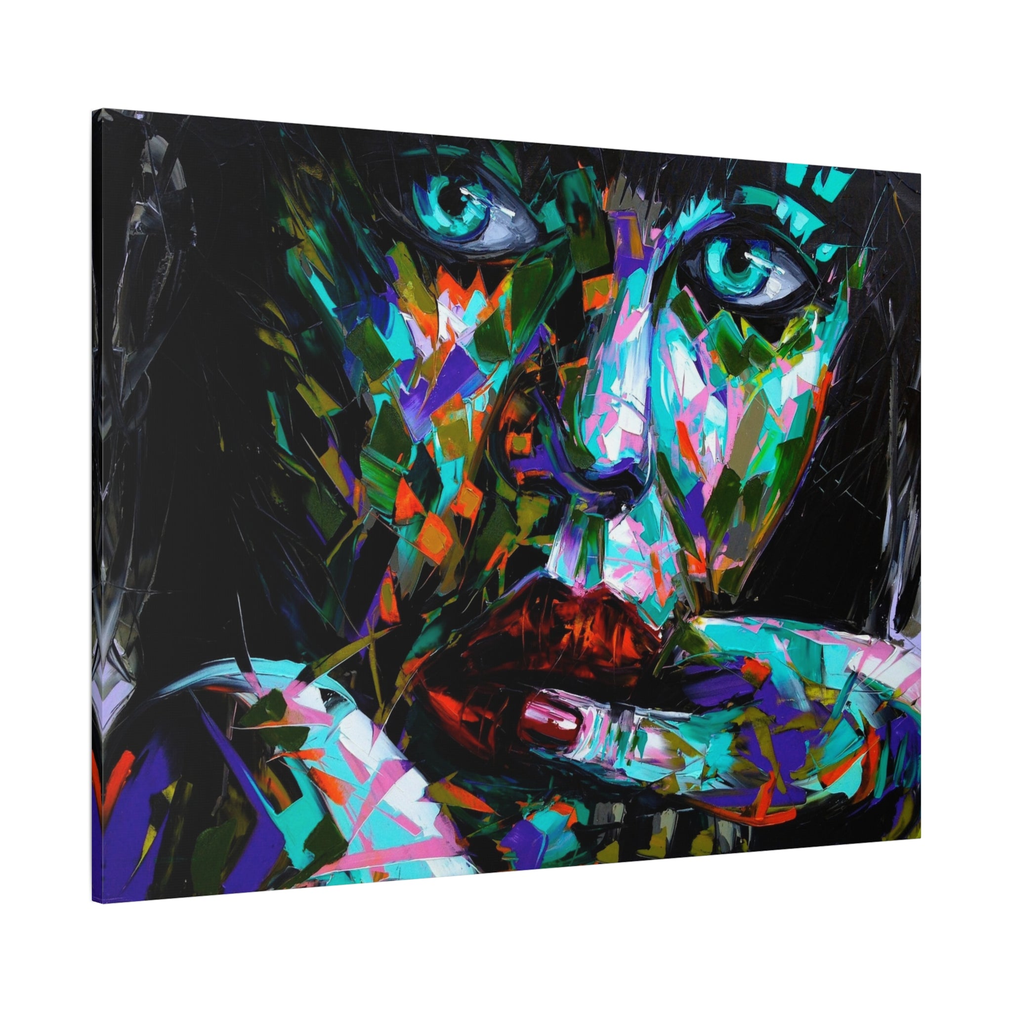 Colorful Abstract Woman Portrait Canvas — Modern Pop Art Wall Decor - TheKaraHan