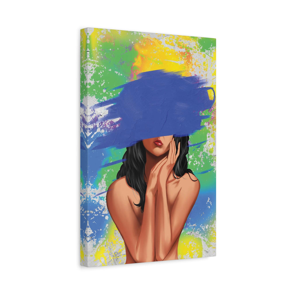 Abstract Portrait Canvas Print — Colorful Brushstroke Woman Art, Matte Stretched Canvas 1.25"