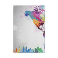 Color Splash World Map Canvas – Modern Stretched Matte Wall Art
