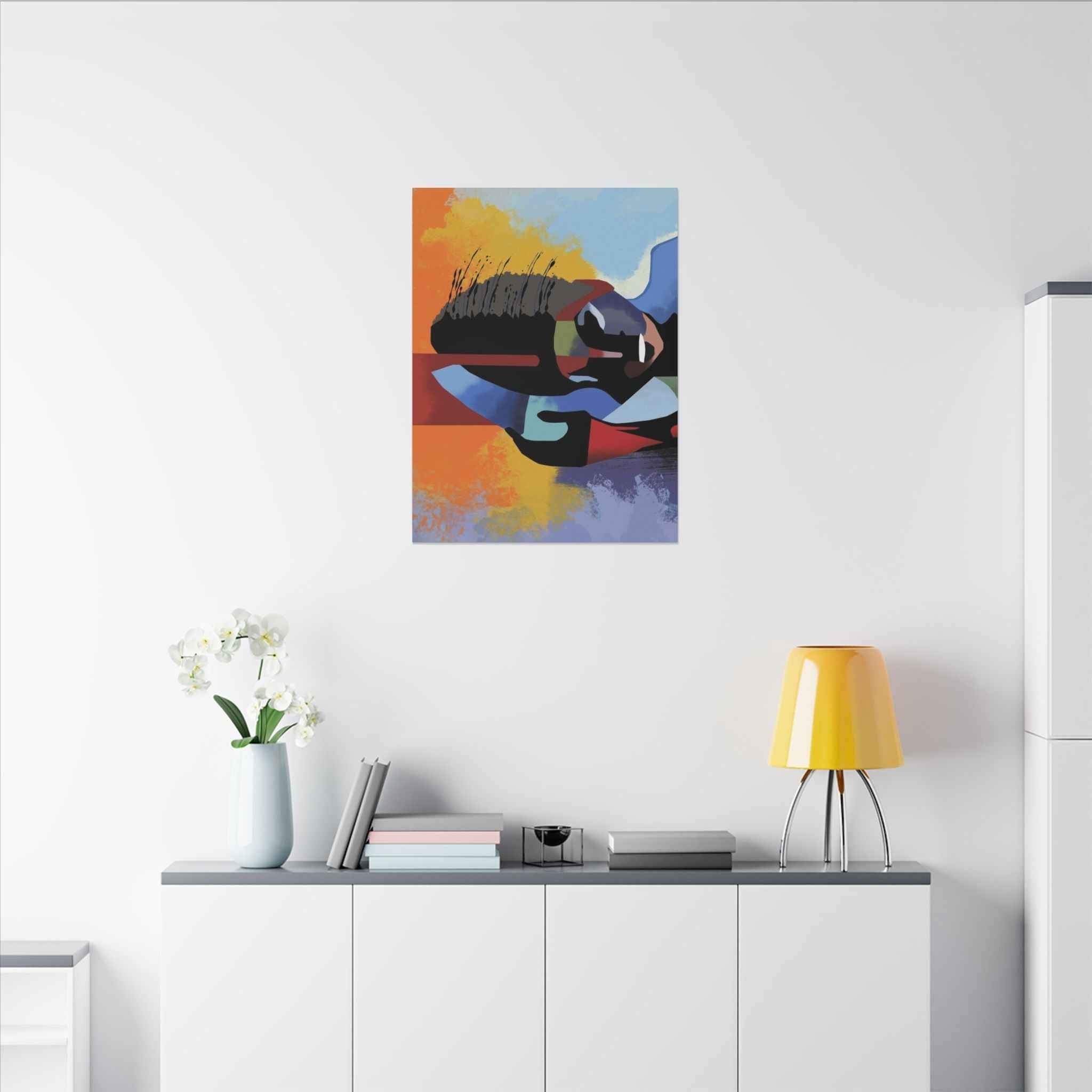 Abstract Guitar Art Canvas - Colorful Modern Music Wall Decor for Your Space - TheKaraHan