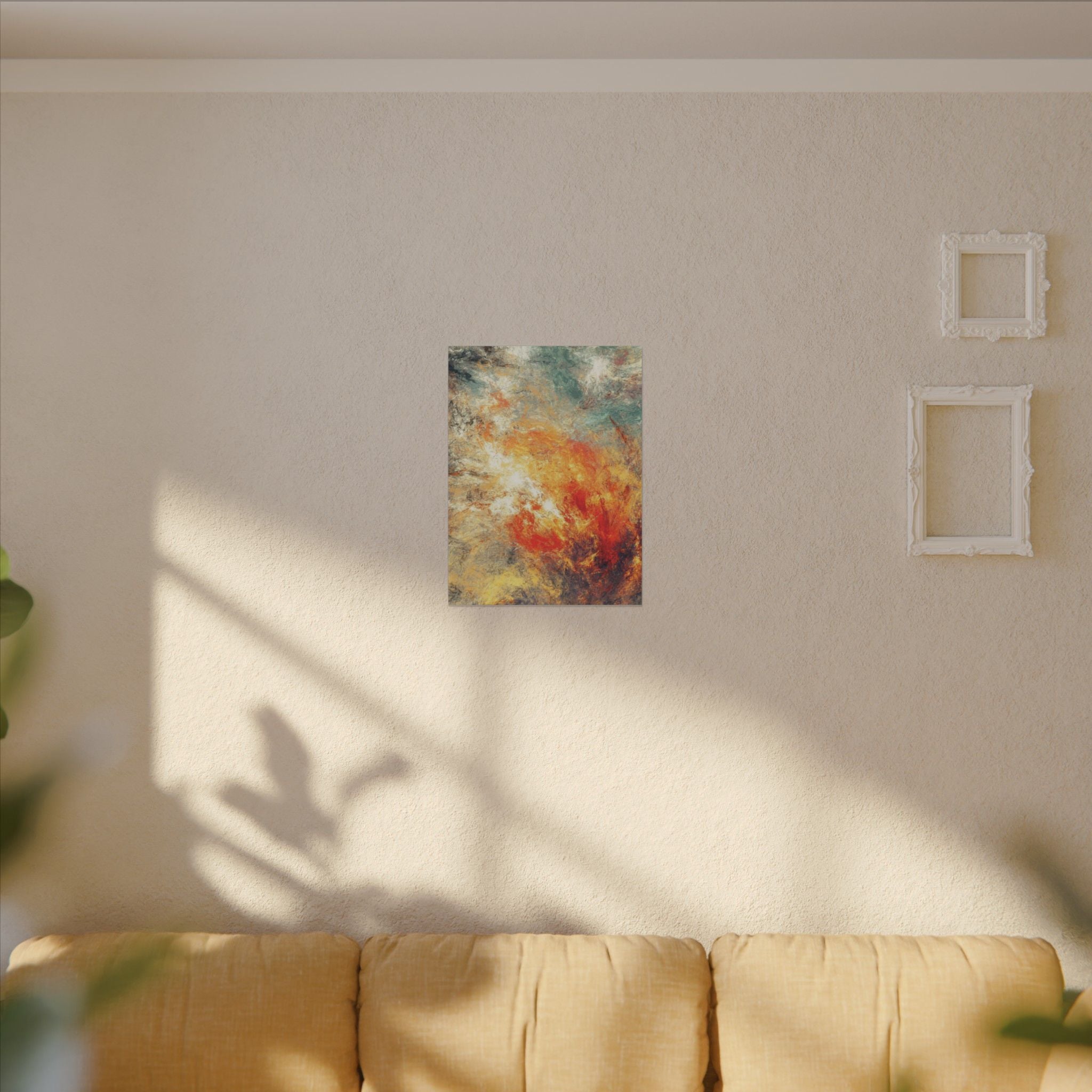Abstract Nebula Canvas Wall Art — Colorful Modern Stretched Matte Print
