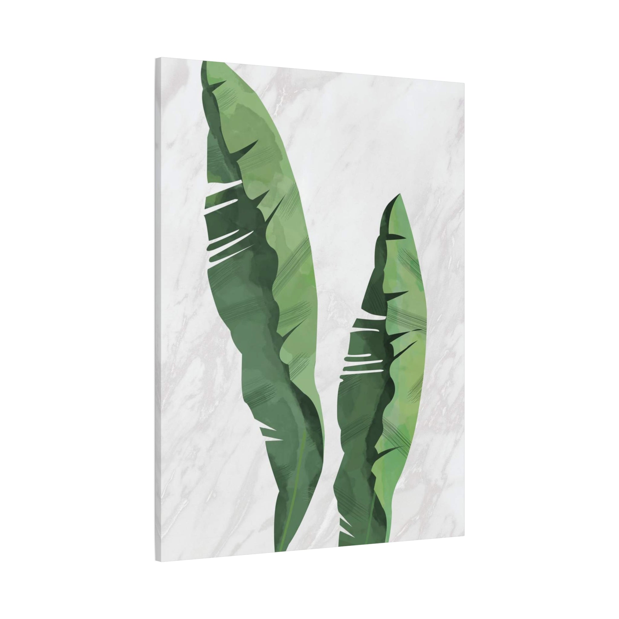 Banana Leaf Botanical Canvas Wall Art - Matte Stretched 1.25" 