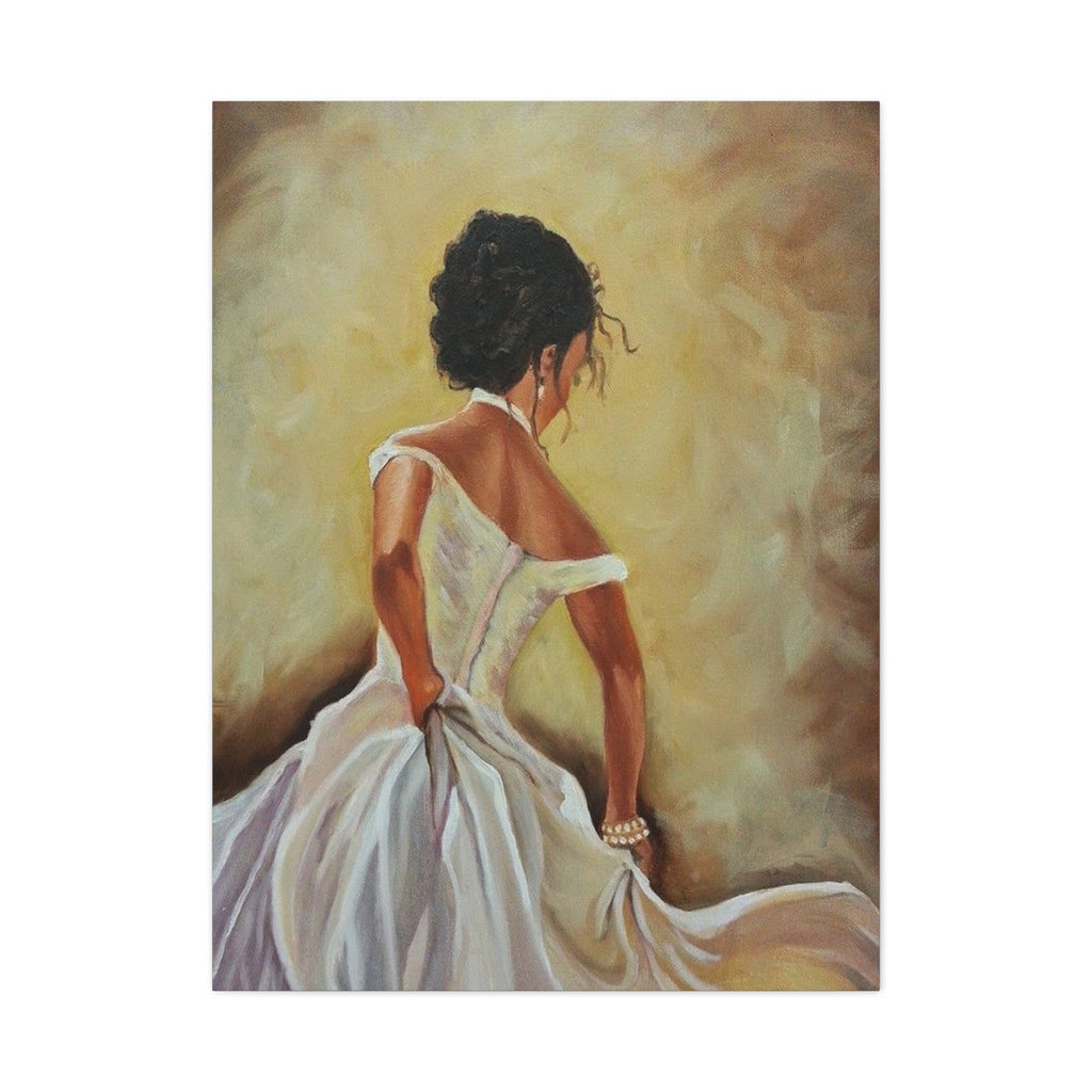 Elegant Bridal Portrait Canvas Print - Romantic Wedding Wall Art - TheKaraHan