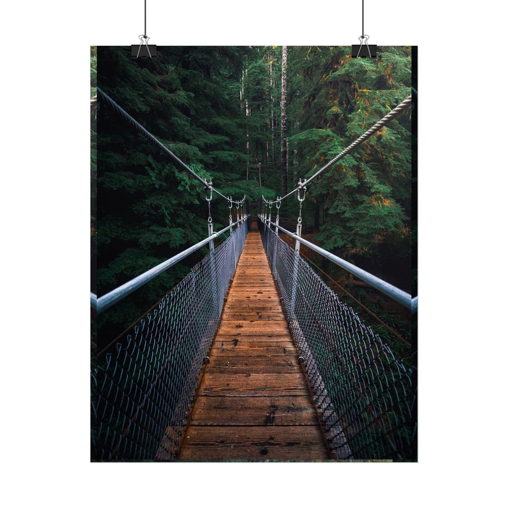 Forest Suspension Bridge Poster — Rolled Wall Art