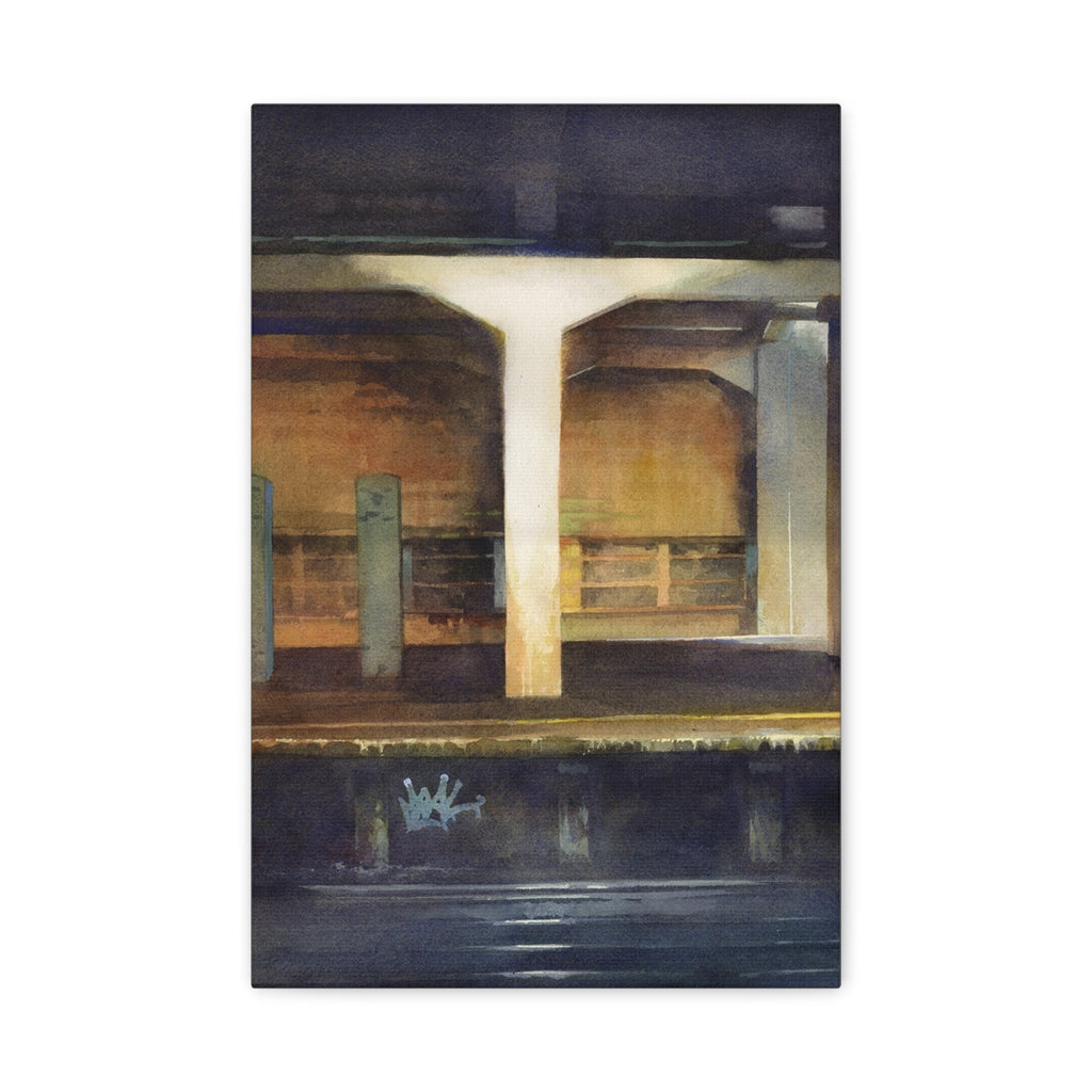 Urban Subway Platform Matte Canvas Art - Stretched 1.25"