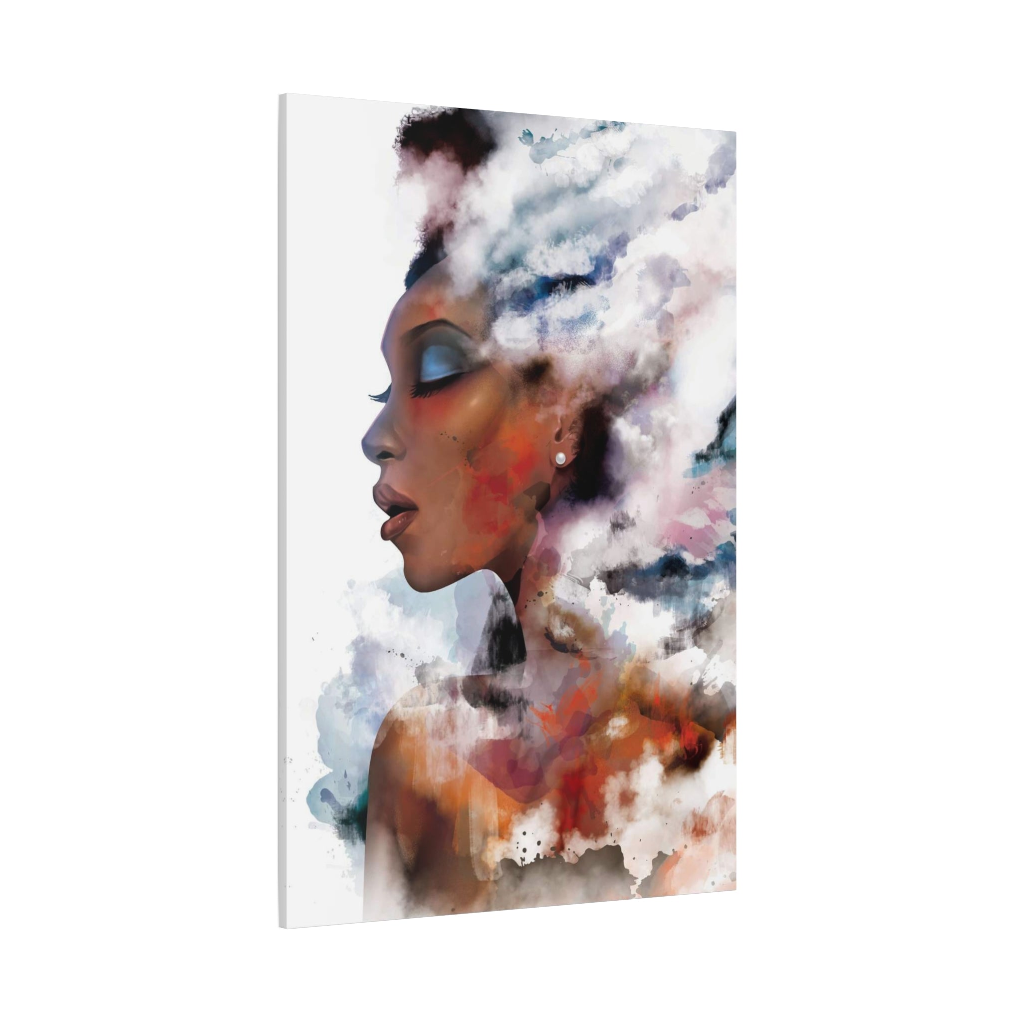 Abstract Portrait Canvas - Dreamy Woman Watercolor Wall Art