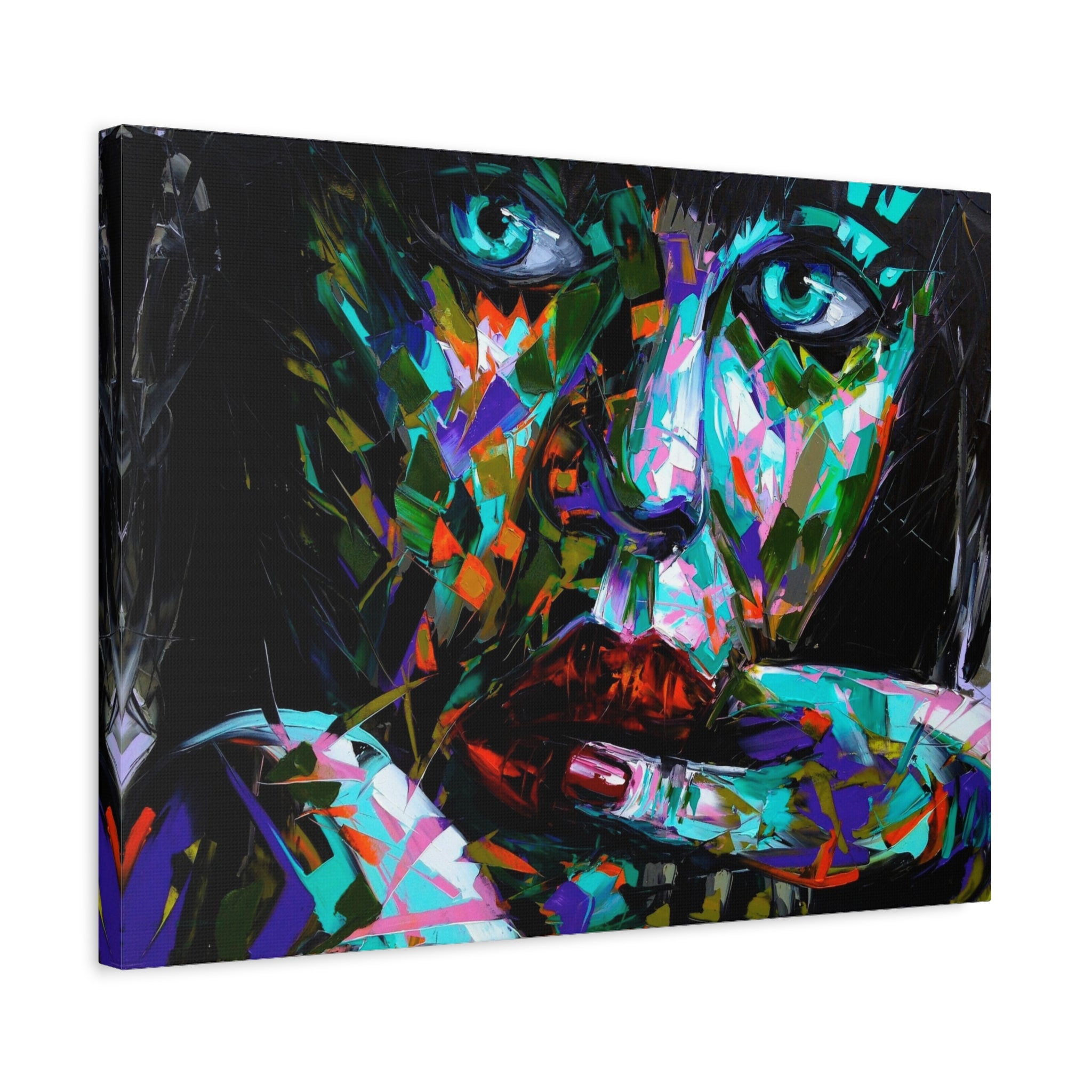 Colorful Abstract Woman Portrait Canvas — Modern Pop Art Wall Decor - TheKaraHan