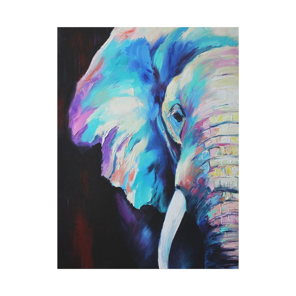 Vibrant Colorful Elephant Wall Art - Matte Stretched Canvas - TheKaraHan