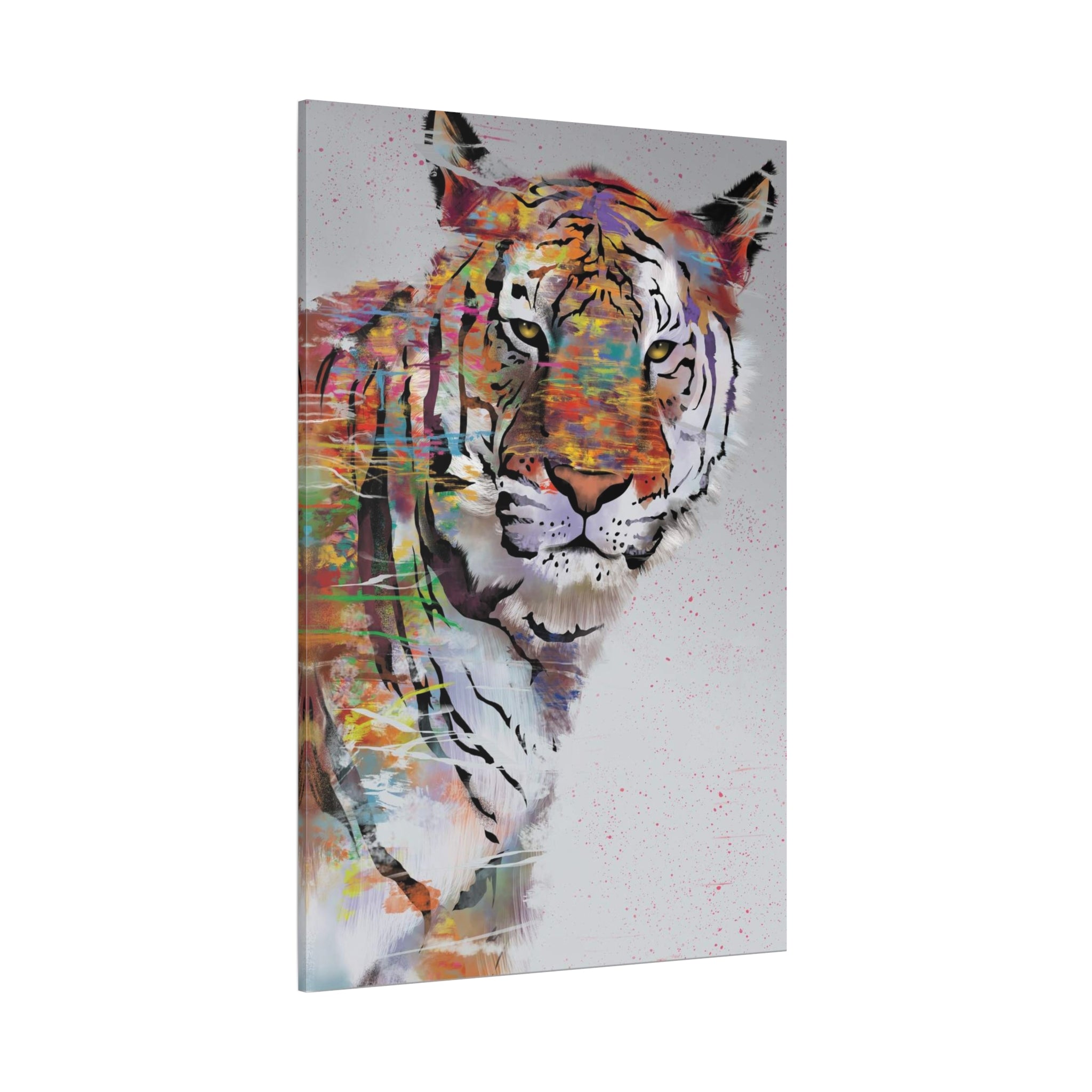 Color Splash Tiger Matte Canvas Wall Art – Stretched 1.25" 