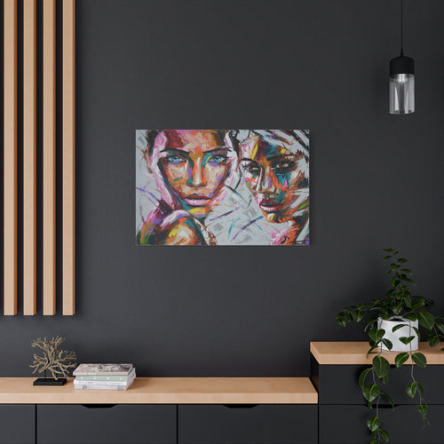 Abstract Colorful Portrait Canvas - Modern Stretched Wall Art 