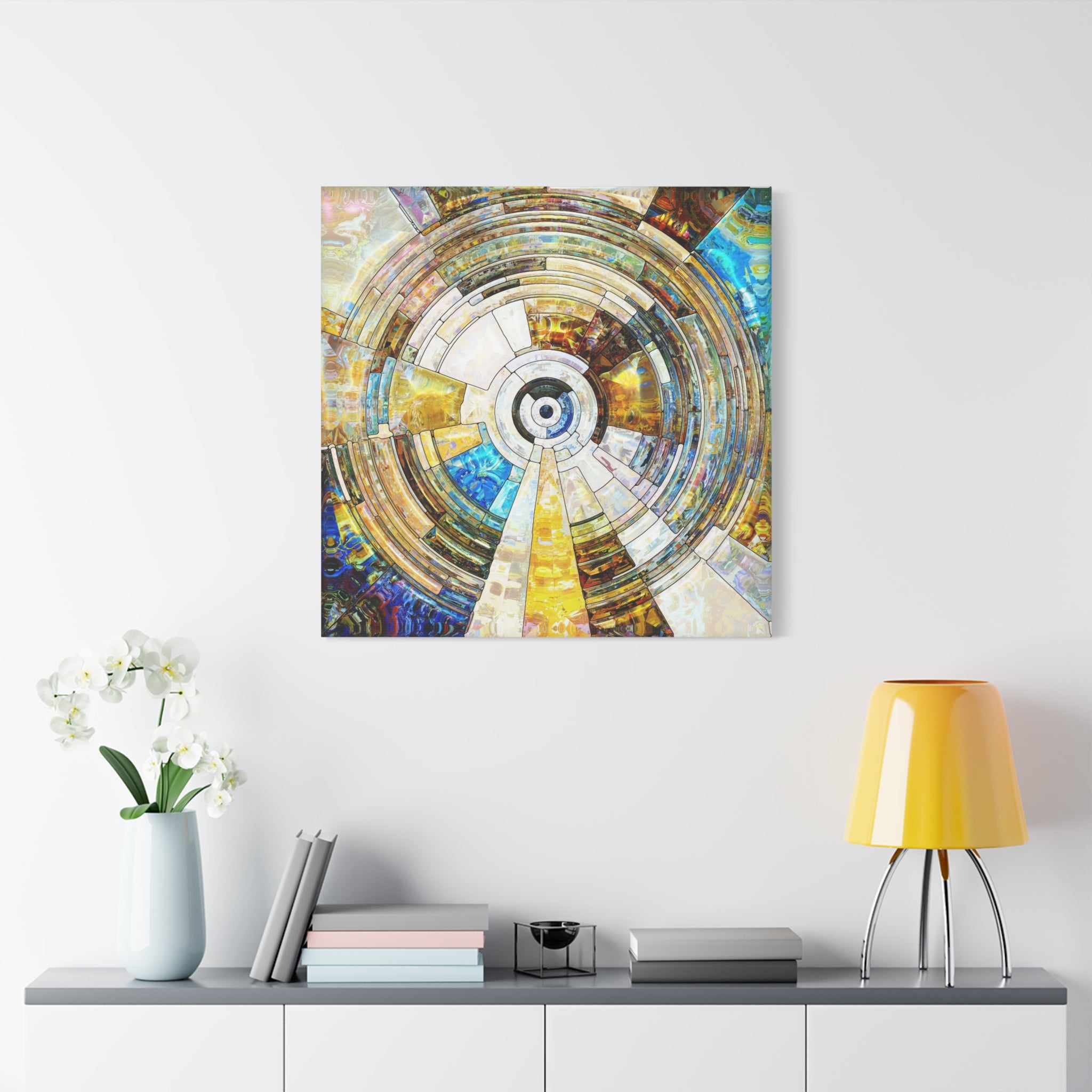 Abstract Geometric Mandala Matte Canvas Print — Stretched Wall Art