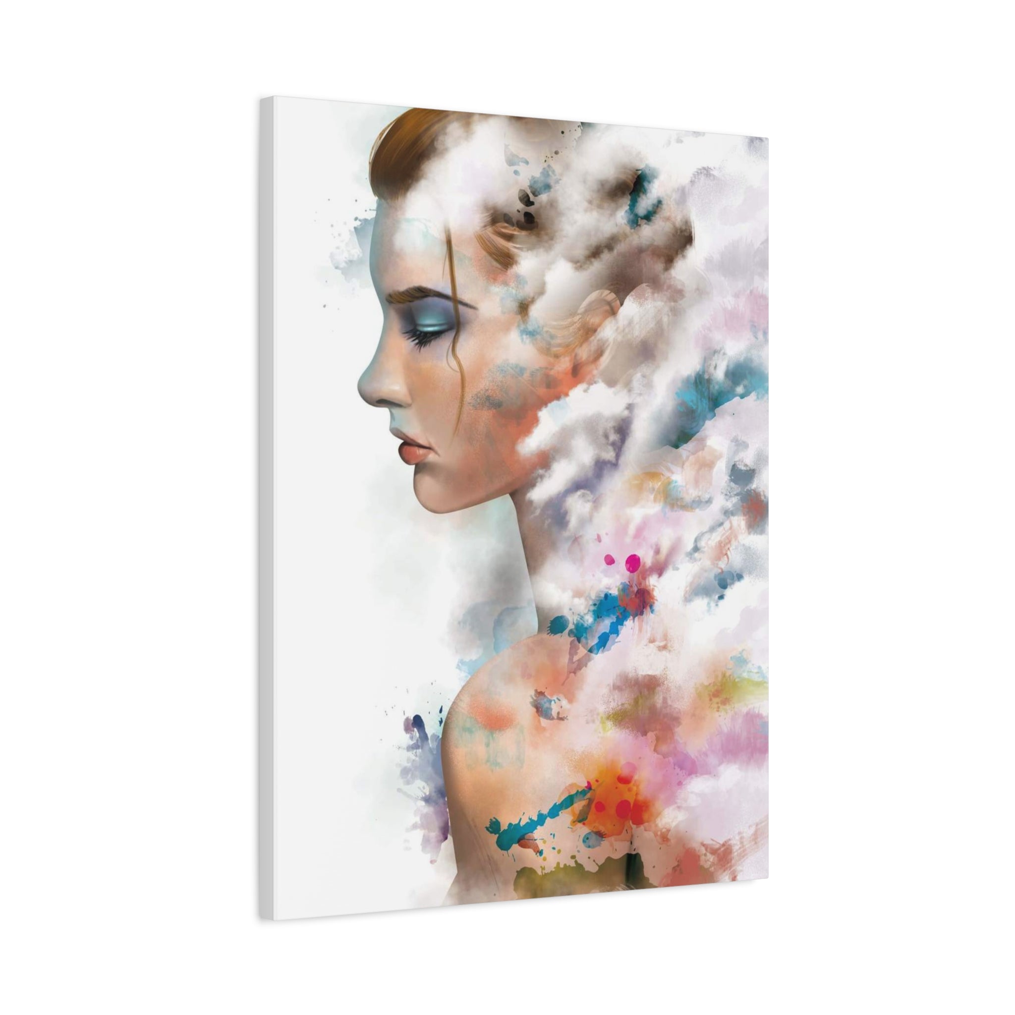 Dreamscape Portrait Canvas - Abstract Watercolor Woman Wall Art
