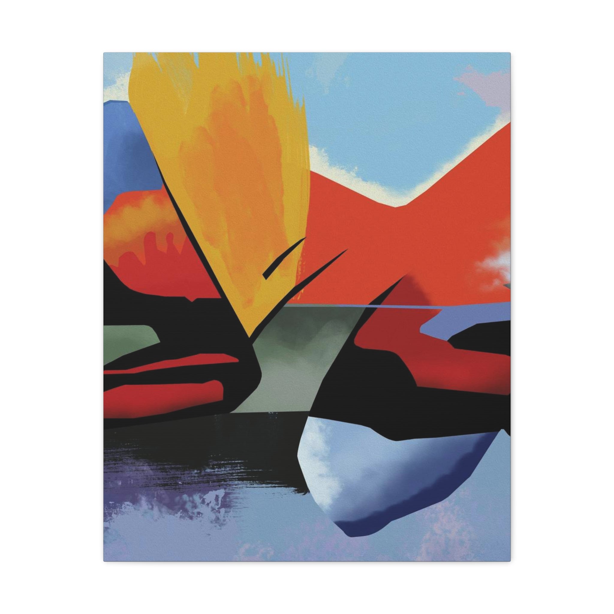 Abstract Color Block Matte Canvas Print — Modern Stretched Wall Art 