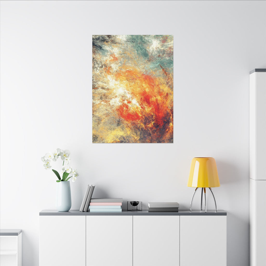 Abstract Nebula Canvas Wall Art — Colorful Modern Stretched Matte Print