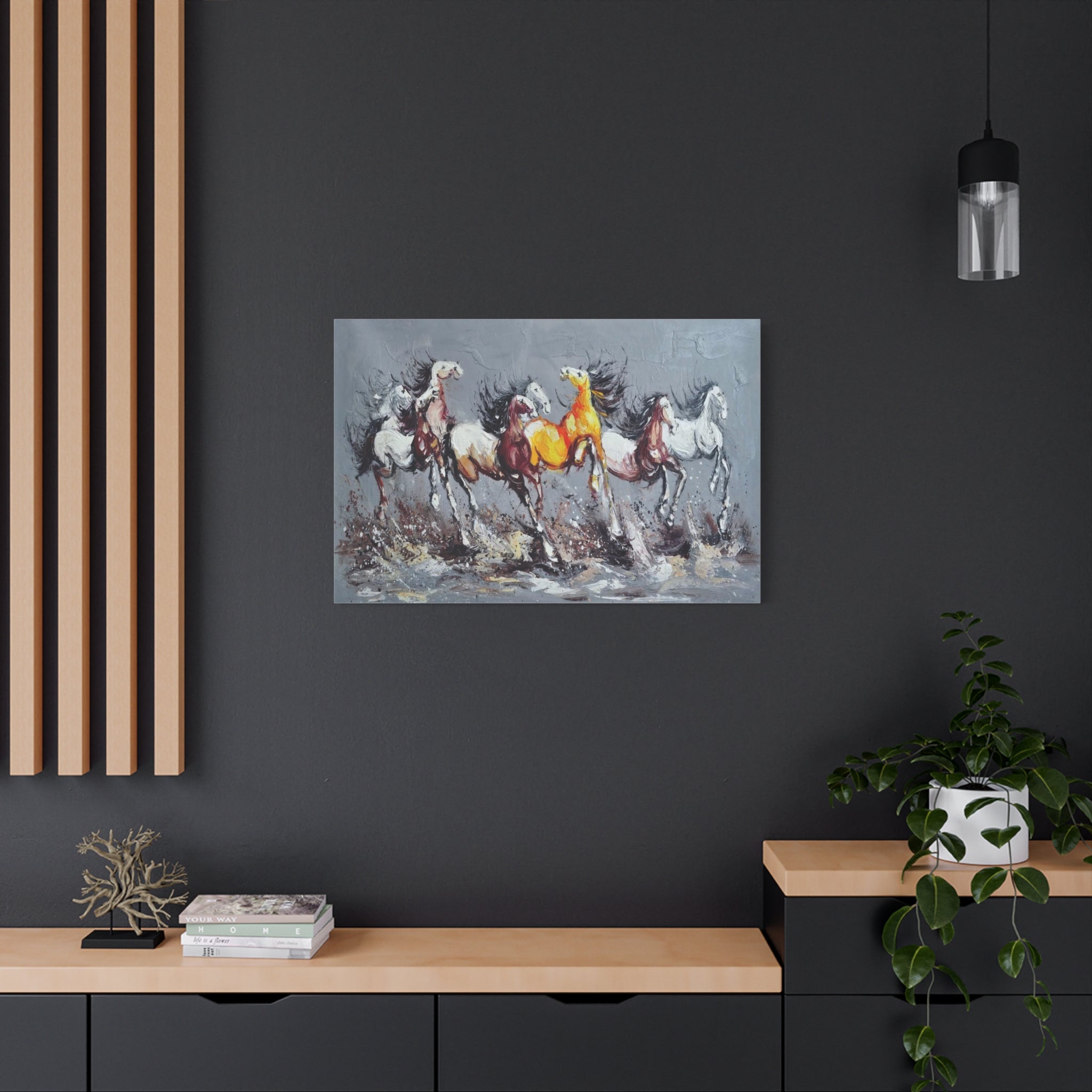 Galloping Horses Matte Canvas Wall Art — Stretched 1.25" 