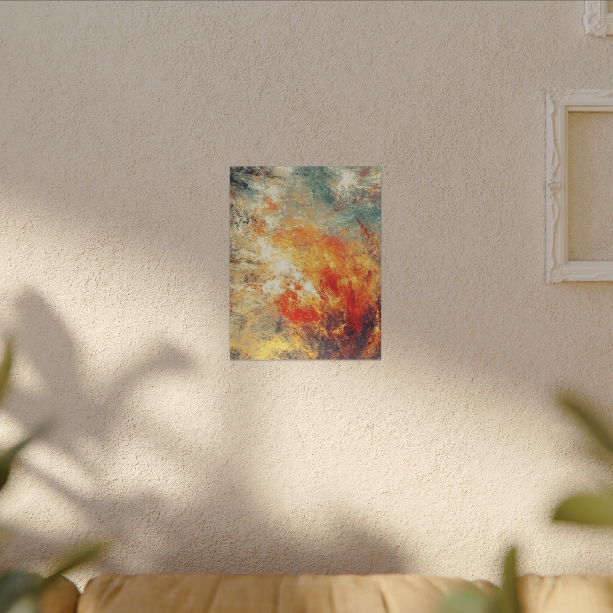 Abstract Nebula Canvas Wall Art — Colorful Modern Stretched Matte Print