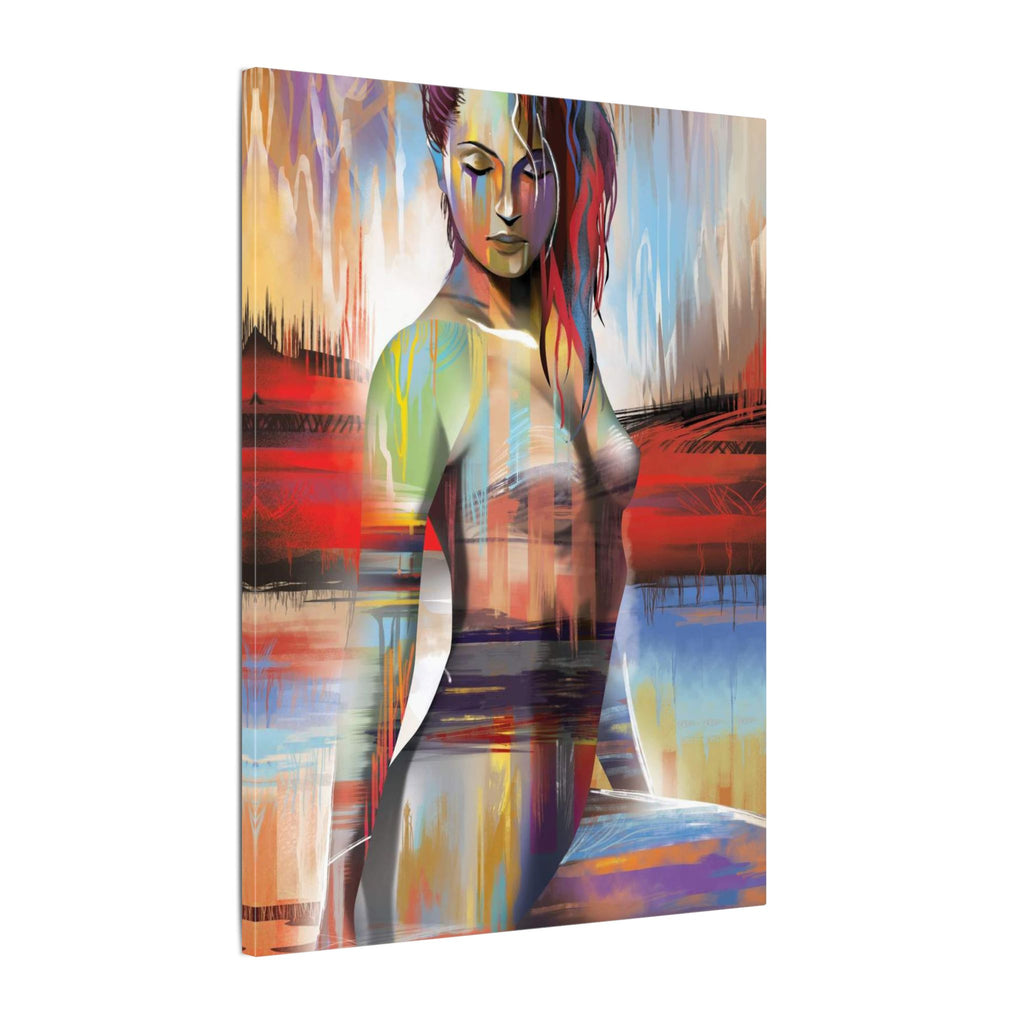 Abstract Colorful Woman Matte Canvas Print — Modern Figurative Wall Art 