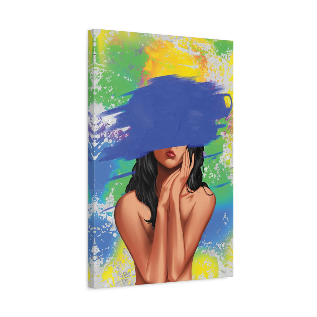 Abstract Portrait Canvas Print — Colorful Brushstroke Woman Art, Matte Stretched Canvas 1.25"