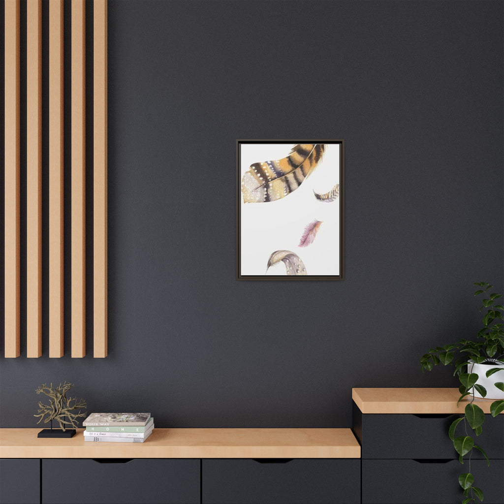 Feather Watercolor Matte Canvas Print — Framed Wall Art